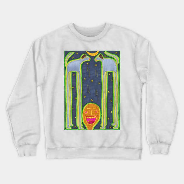 Tall Dogs In Space Make Me Happy Crewneck Sweatshirt by JaySnellingArt